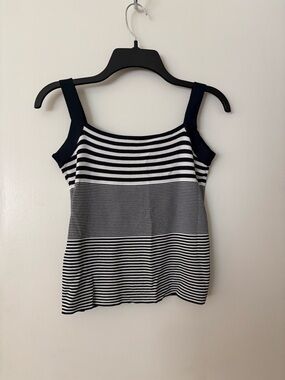 RICH GIRL vintage Striped Navy and White Knit Tank